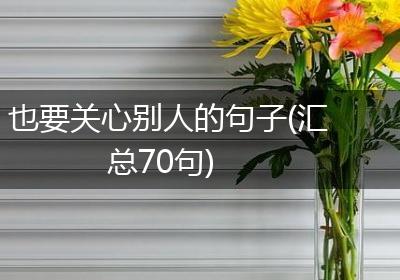 也要关心别人的句子(汇总70句)