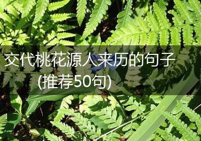 交代桃花源人来历的句子(推荐50句)