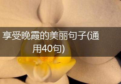 享受晚霞的美丽句子(通用40句)
