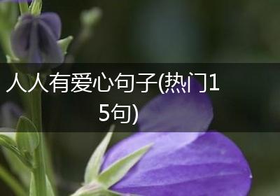 人人有爱心句子(热门15句)