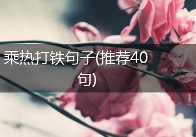 乘热打铁句子(推荐40句)