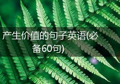 产生价值的句子英语(必备60句)