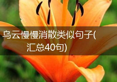 乌云慢慢消散类似句子(汇总40句)