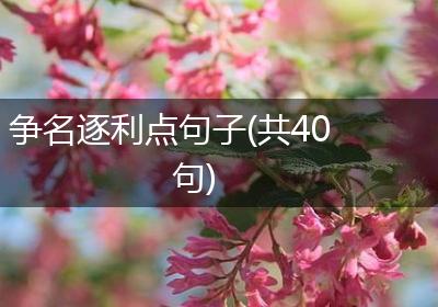 争名逐利点句子(共40句)