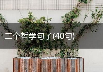 二个哲学句子(40句)
