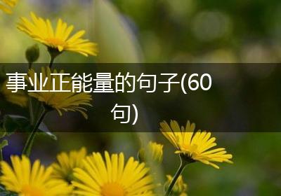 事业正能量的句子(60句)
