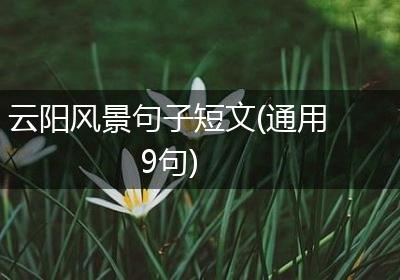 云阳风景句子短文(通用9句)