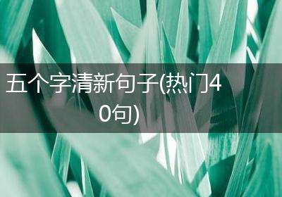 五个字清新句子(热门40句)