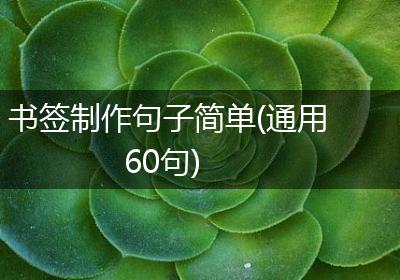 书签制作句子简单(通用60句)