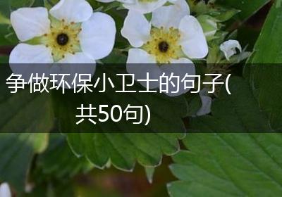 争做环保小卫士的句子(共50句)
