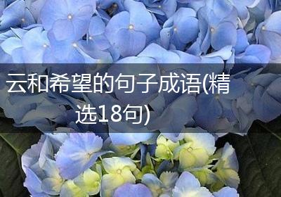 云和希望的句子成语(精选18句)