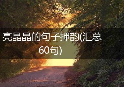 亮晶晶的句子押韵(汇总60句)