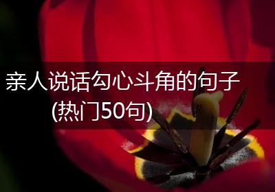 亲人说话勾心斗角的句子(热门50句)