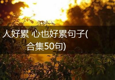 人好累 心也好累句子(合集50句)