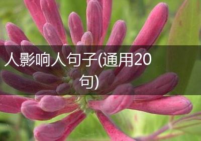 人影响人句子(通用20句)