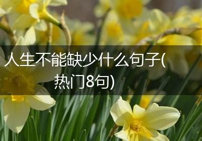 人生不能缺少什么句子(热门8句)