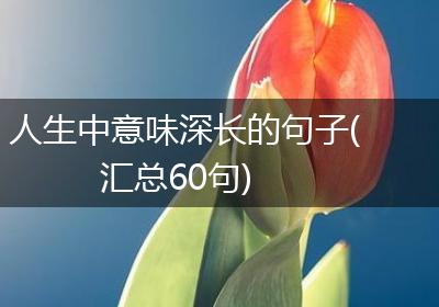 人生中意味深长的句子(汇总60句)