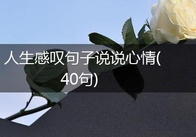 人生感叹句子说说心情(40句)