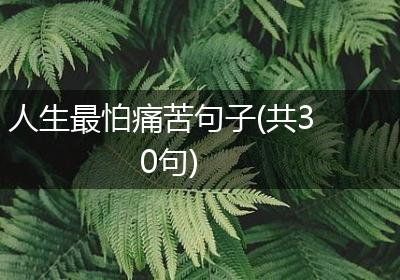 人生最怕痛苦句子(共30句)