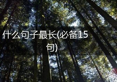 什么句子最长(必备15句)