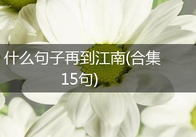 什么句子再到江南(合集15句)