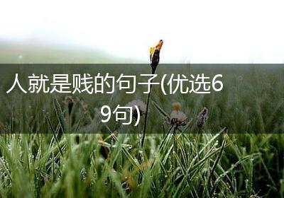 人就是贱的句子(优选69句)