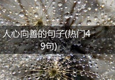 人心向善的句子(热门49句)