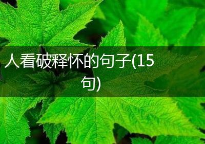 人看破释怀的句子(15句)