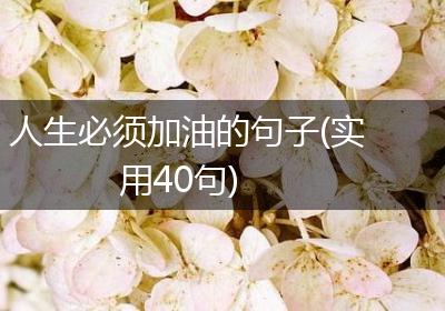 人生必须加油的句子(实用40句)