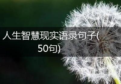 人生智慧现实语录句子(50句)