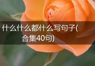 什么什么都什么写句子(合集40句)