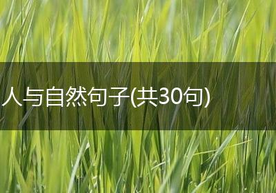 人与自然句子(共30句)