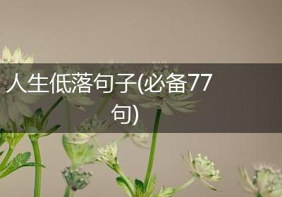 人生低落句子(必备77句)