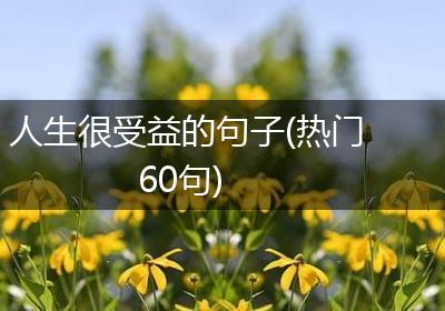 人生很受益的句子(热门60句)