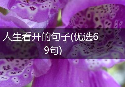 人生看开的句子(优选69句)