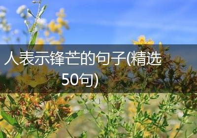 人表示锋芒的句子(精选50句)