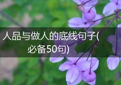 人品与做人的底线句子(必备50句)