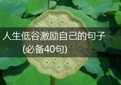 人生低谷激励自己的句子(必备40句)