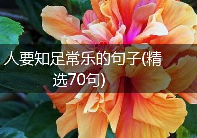 人要知足常乐的句子(精选70句)