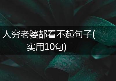 人穷老婆都看不起句子(实用10句)