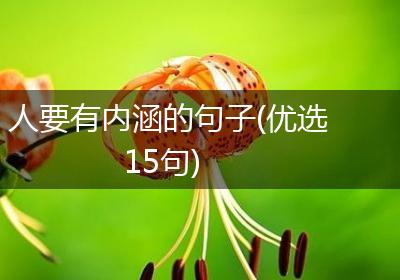 人要有内涵的句子(优选15句)