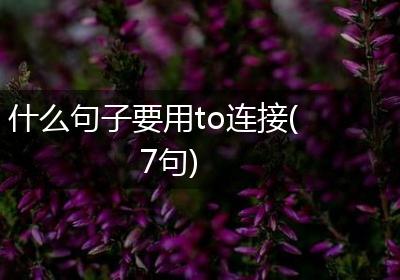什么句子要用to连接(7句)