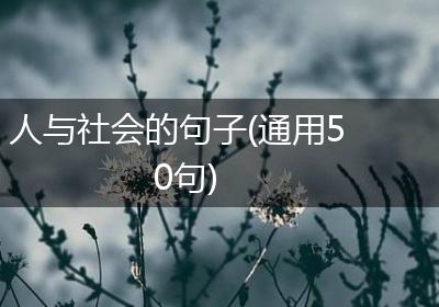 人与社会的句子(通用50句)