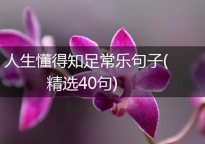 人生懂得知足常乐句子(精选40句)