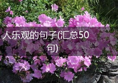 人乐观的句子(汇总50句)