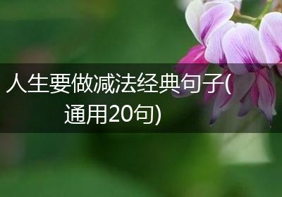 人生要做减法经典句子(通用20句)