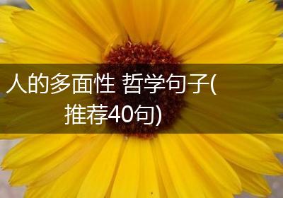 人的多面性 哲学句子(推荐40句)