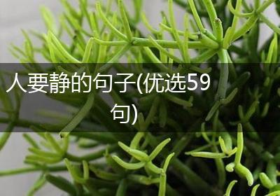 人要静的句子(优选59句)