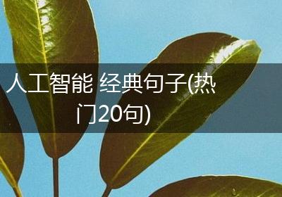 人工智能 经典句子(热门20句)