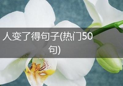 人变了得句子(热门50句)